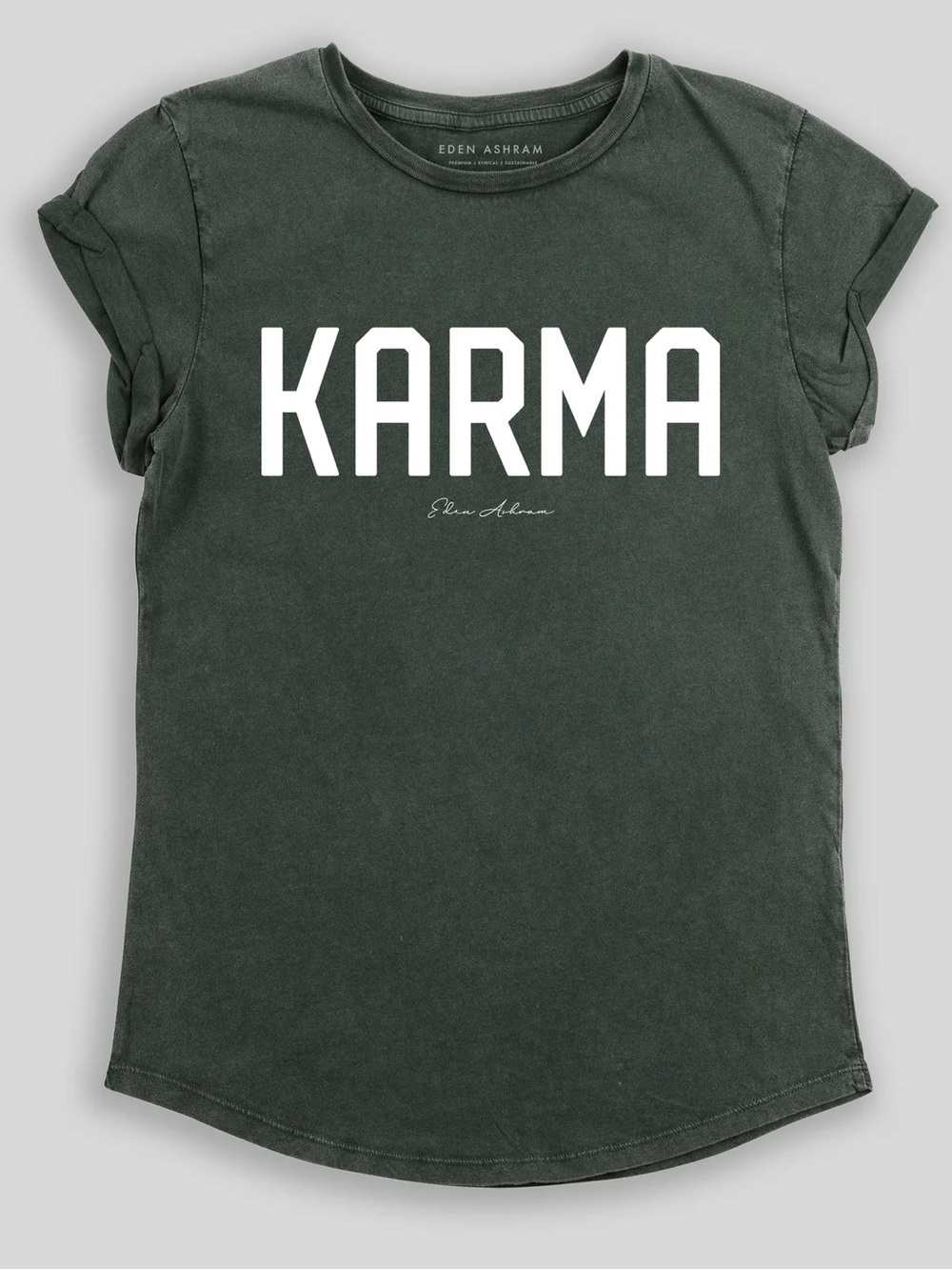 Eden Ashram Karma Premium Rolled Sleeve T-Shirt